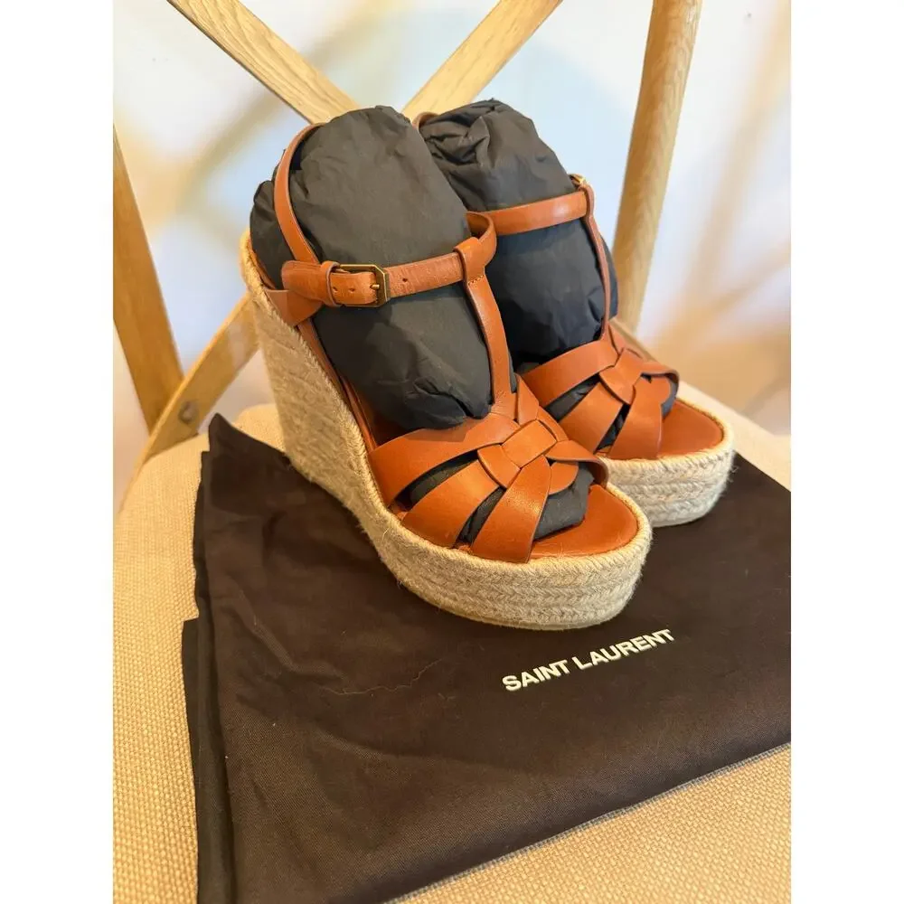 TRIBUTE espadrilles wedge in smooth leather